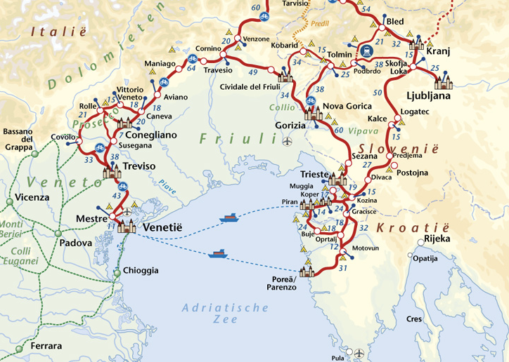 Benjaminse fietsroute van Salzburg naar Venetië en Istrië 