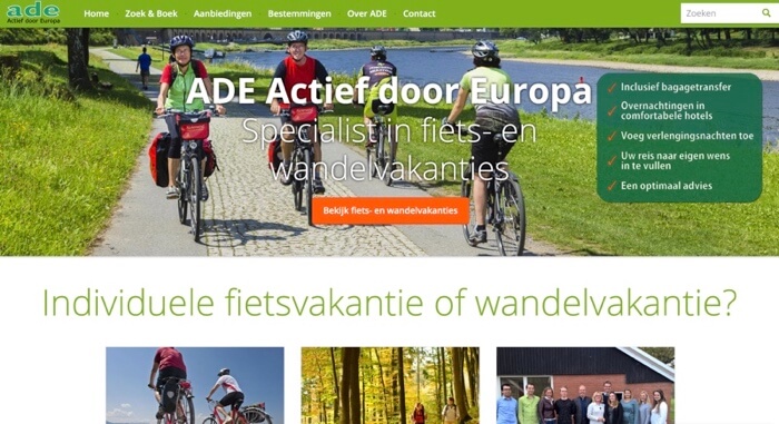 ADE actief door europa website