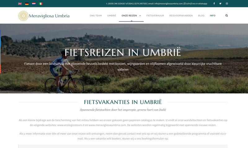 website fietsen in Umbrië