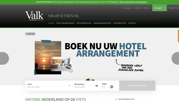 valk fietsen website