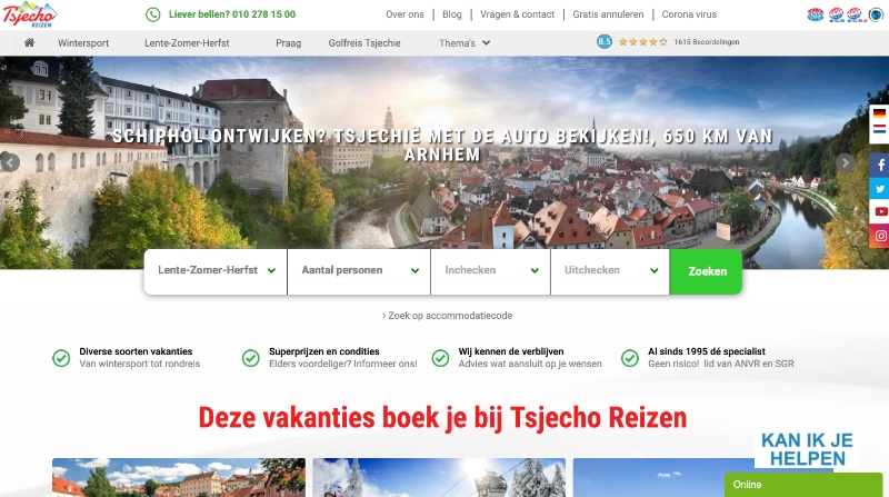 Tsjecho Reizen website