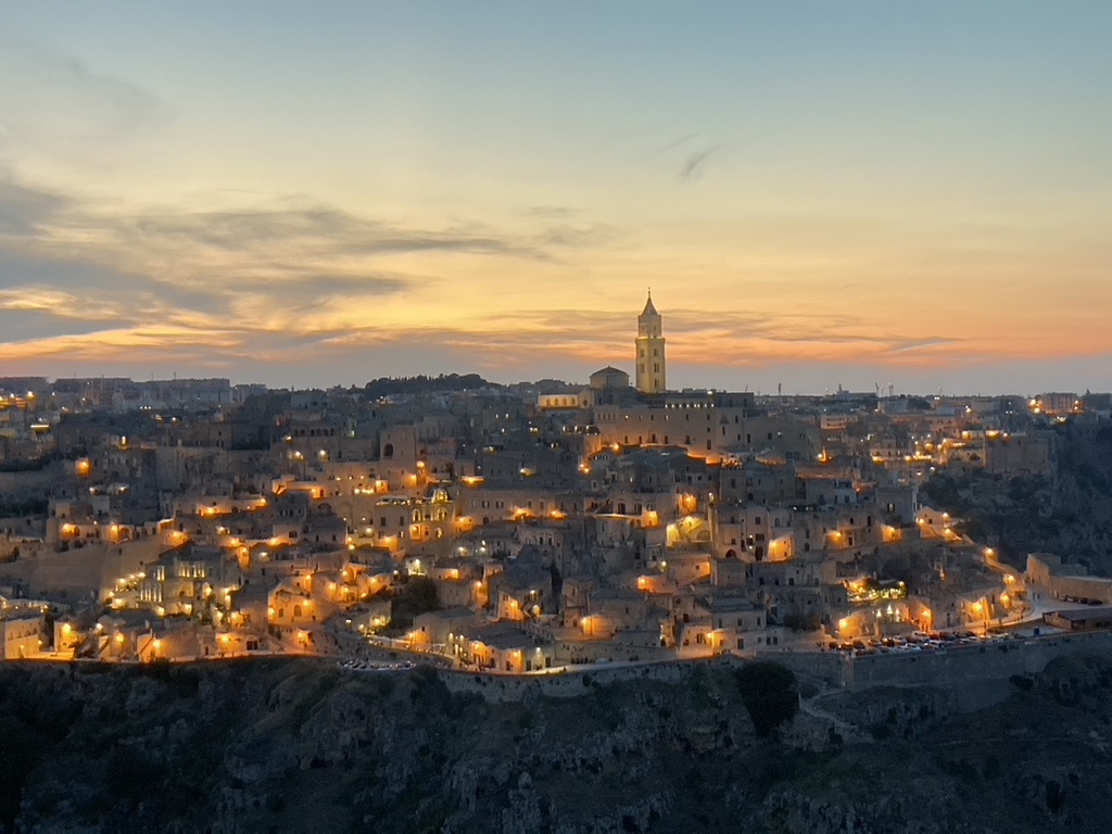 Matera zonsondergang