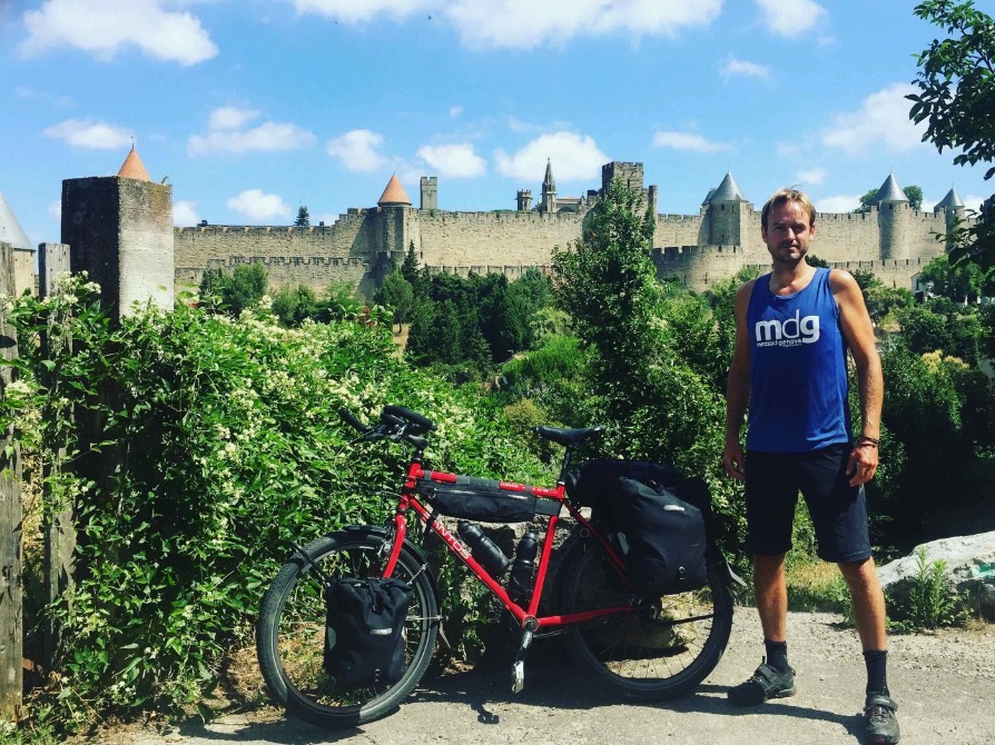 Breeder Reinoud van fietsvakanties.net bij Carcassonne